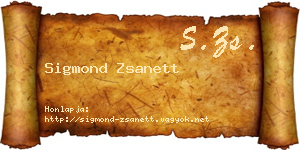 Sigmond Zsanett névjegykártya